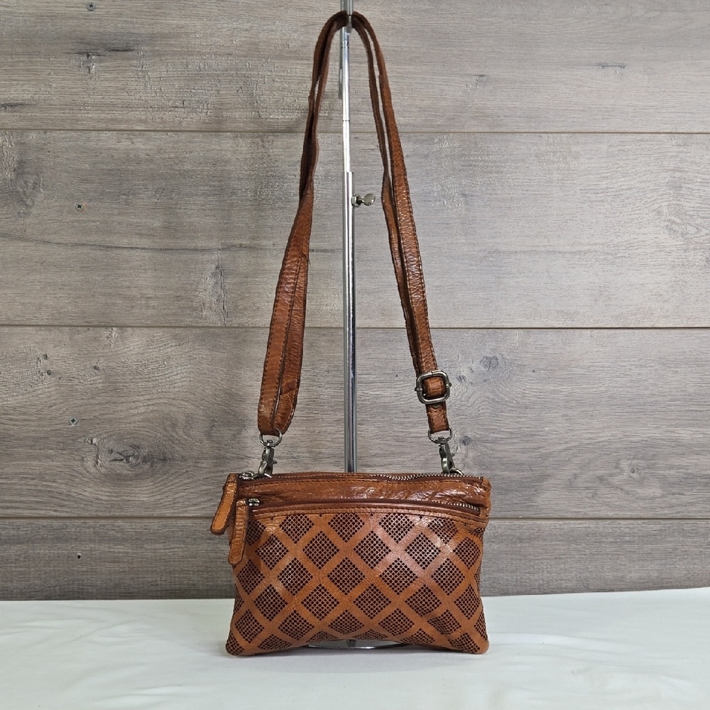 Patricia Nash Tan Patterned Crossbody Bag